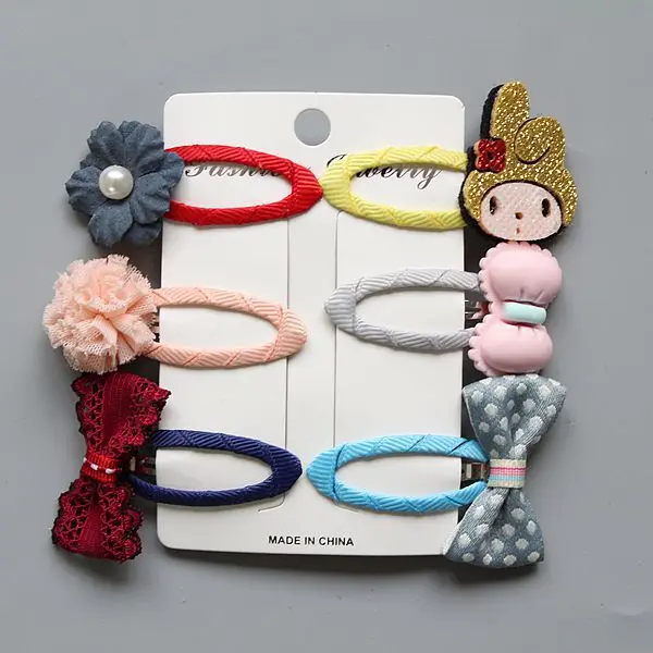 6pcs/card Baby Girls Bow Knot Hairpins Children Kids Cute Hairgrips Lovely Headwear Infants Barrettes Toddlers Hair Accessories