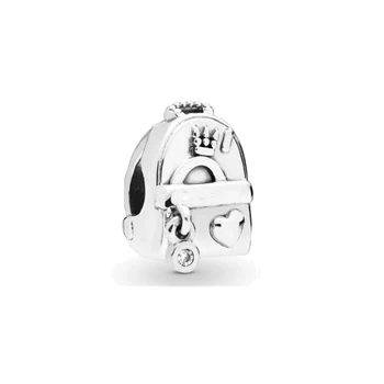 

Real 925 Sterling Silver Shoulder Adventure Backpack Bracelet Beads Fit Original Pandora Bracelet For Women Diy Jewelry