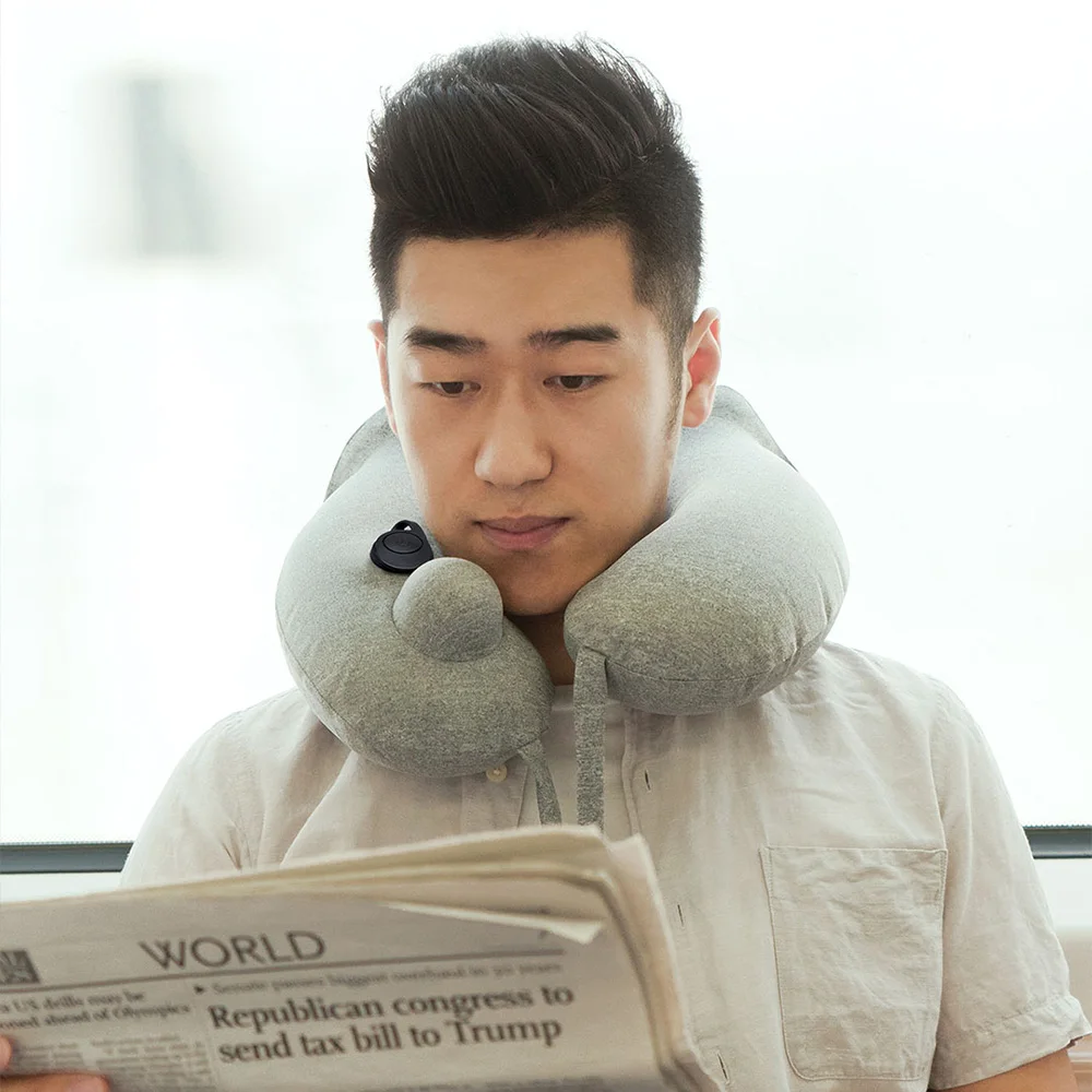 Xiaomi надувная подушка для шеи портативная u-образная подушка для путешествий самолет на открытом воздухе u-подушка двойной горб удаляемый моющийся подушка