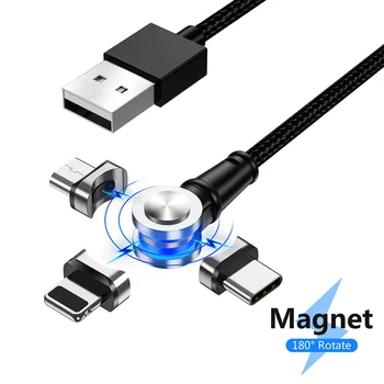 

Rotating Magnetic Sucker Data Cable 3-in-1 Charging Cable for iPhone Type-c Android Magnetic Sucker Cable 3-in-1 Data Cable