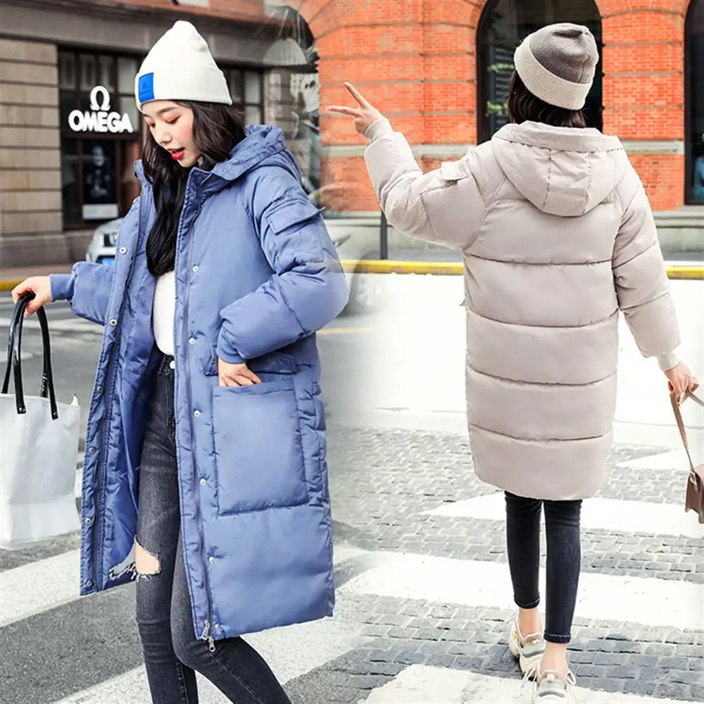 Женское пальто с капюшоном, длинное пальто, парка большого размера, цветная куртка, средней длины, женская зимняя Толстая куртка, пуховик для женщин, Зимняя