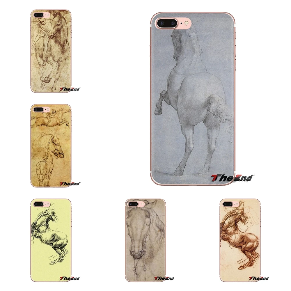 Leonardo DaVincis Horses Transparent Soft Cases Covers For Xiaomi Redmi 4 3 3S Pro Mi3 Mi4 Mi4i Mi4C Mi5 Mi5S Mi Max Note 2 |