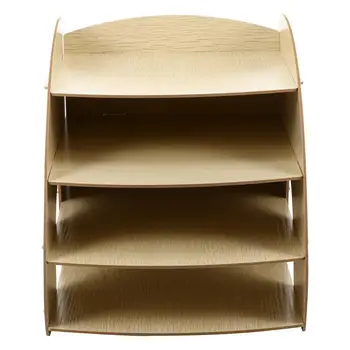 

Storage Rack Wooden Practical Multi-Layer Durable Book Shelf File Organizer File Shelf Finishing Rack for Office Home Desktop