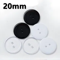 40pcs 20mm Black/White/Clear Resin 2 Holes Round Buttons Sewing Accessories Scrapbooking Cardmaking Embellishments DIY Crafts 1