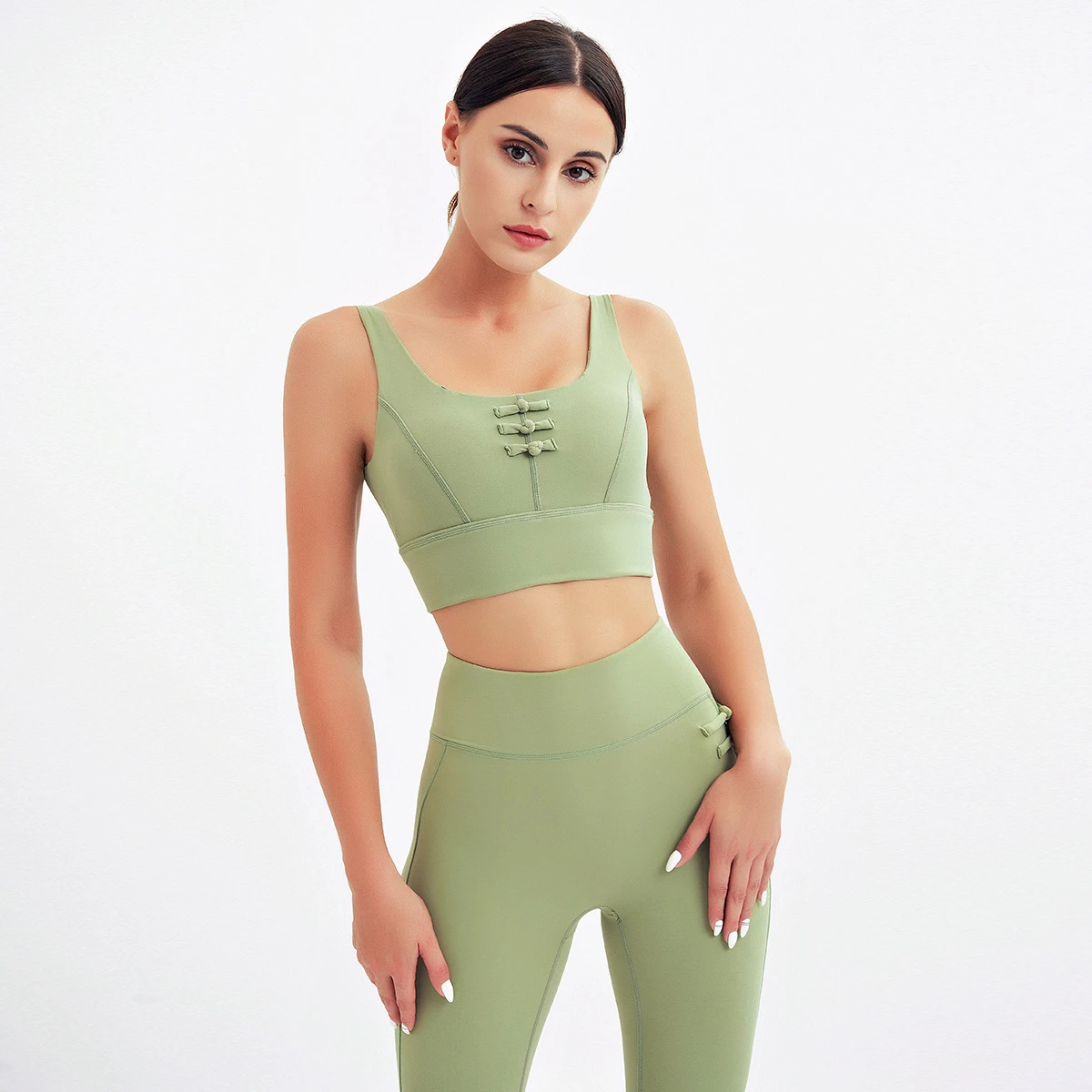 Traje de Yoga estilo chino para mujer, conjunto deportivo correr Fitness, Sujetador deportivo sin costuras, pantalones de Fitness, deportiva de entrenamiento| | - AliExpress