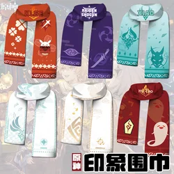 Genshin Impact Scarf Klee Hutao Keqing Raiden Xiao Zhongli Wendy Paimon Print Animation Peripherals Winter