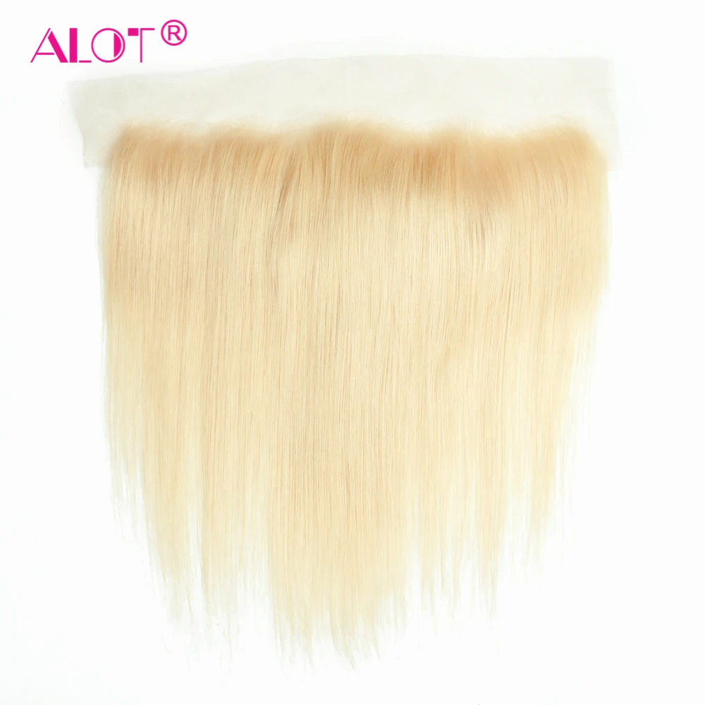 613 Bundles With Frontal Brazilian Straight Blonde Lace Frontal With Bundles Remy Human Hair Weave 3 Bundles With 13x4 Closure