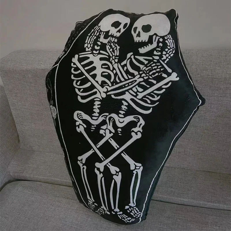 Home Decor Cojines Decorativos Skull Coffin Coussin Living Room Skull Personality Decoration Gift Retro Tattoo Decoracao Pillow