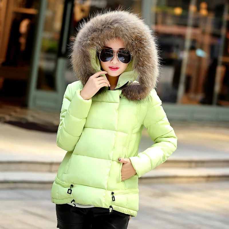 

2017 Winter New Style Large Fur Collar toward Version Cotton-padded Clothes Women's Mid-length A- line down Jacket Cotton-padded