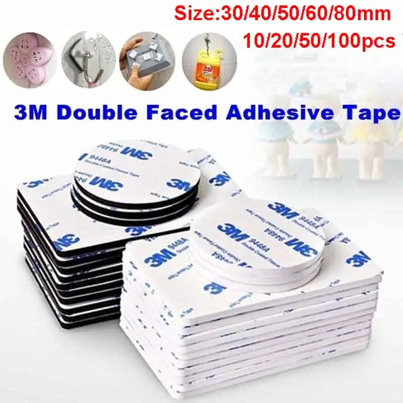 50Pcs 3m Strong Double Sided Sticky Pads Black Adhesive Foam Pads Nice 