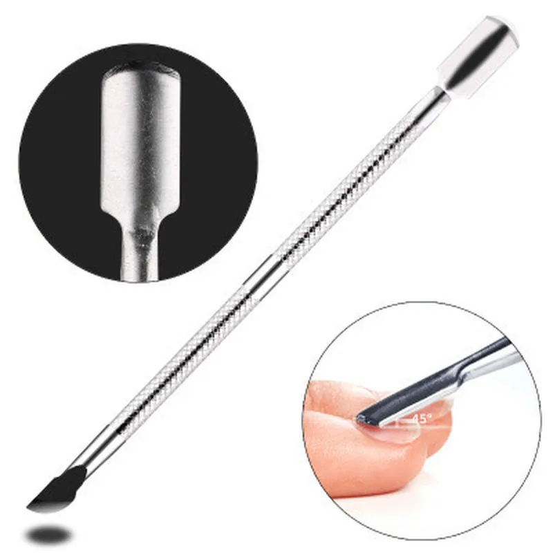 

1Pcs Nail Art tools Stainless Steel Cuticle Pusher Double Head Spoon Remover Tools For Manicure Nail Art Care Pusher