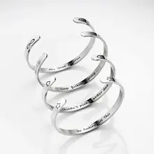 Нержавеющая сталь надпись Открытый браслет цифровой счастливый символ Звезды Любовь браслет стрелки для женщин девушка темперамент ювелирные изделия