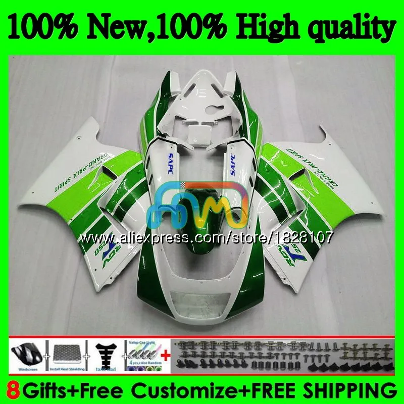 Зеленый белый средства ухода за кожей для SUZUKI RGVT250 SAPC RGV-250 VJ23 95 96 97 98 67BS. 153 RGV 250 VJ22 VJ 23 RGV250 1995 1996 1997 1998 обтекатель