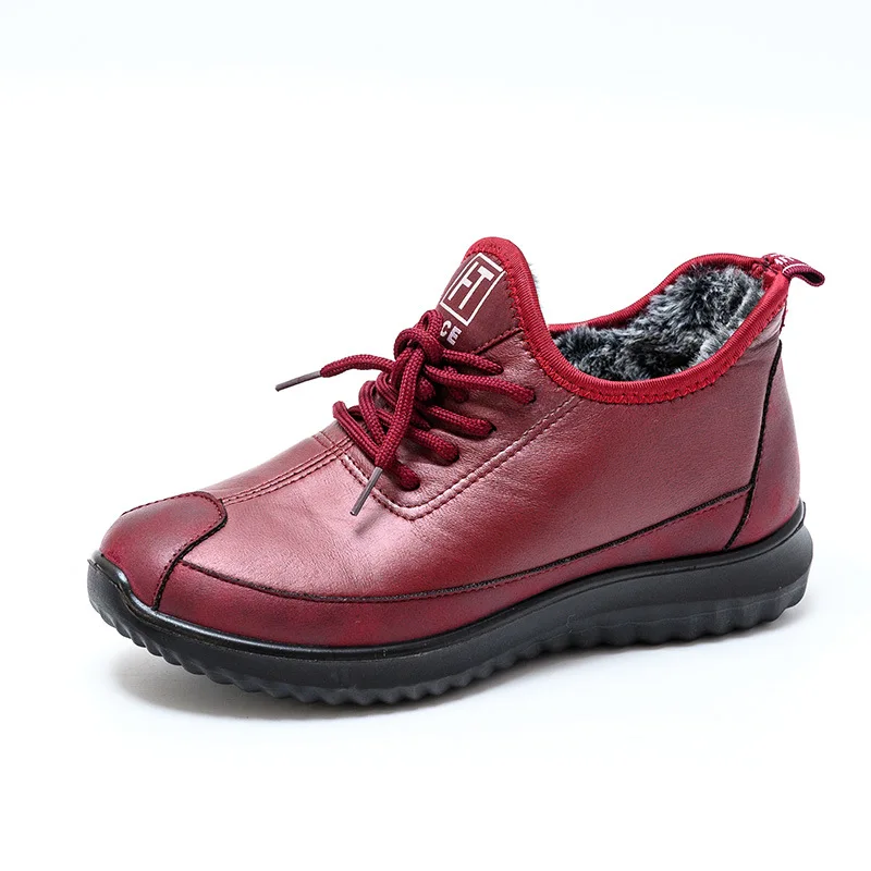 

Winter snow shoes for women warm flat shoes with fur