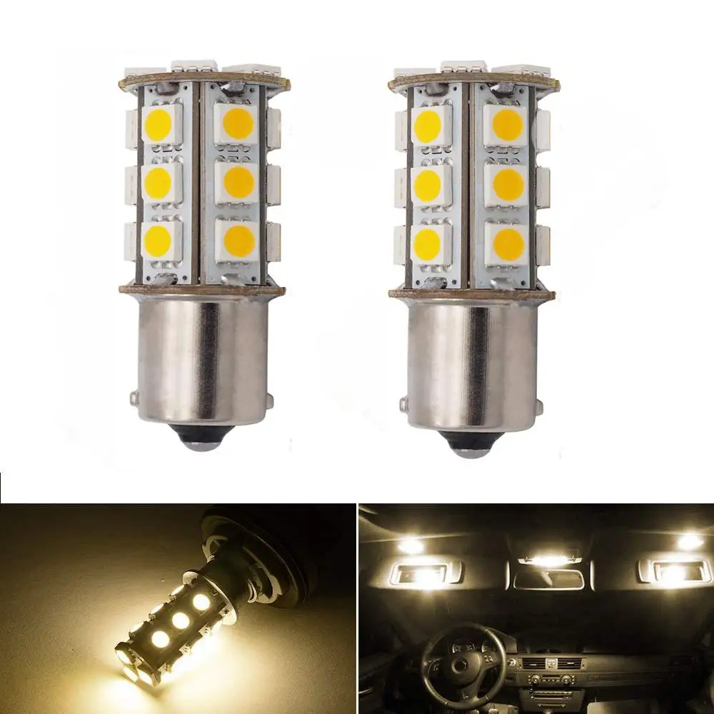 2x GRV Ba15s 1156 1141 мощная автомобильная светодиодная лампа 24 5050SMD AC/DC 12 в теплый