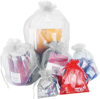 

Lvcky Pack of 100 Gift Bags Wedding Favour Bags Jewelry Pouches,