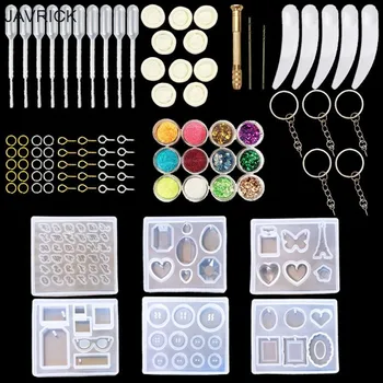 

6 Pack Resin Jewelry Silicone Casting Molds with Tools Set Jewelry Making Tools
