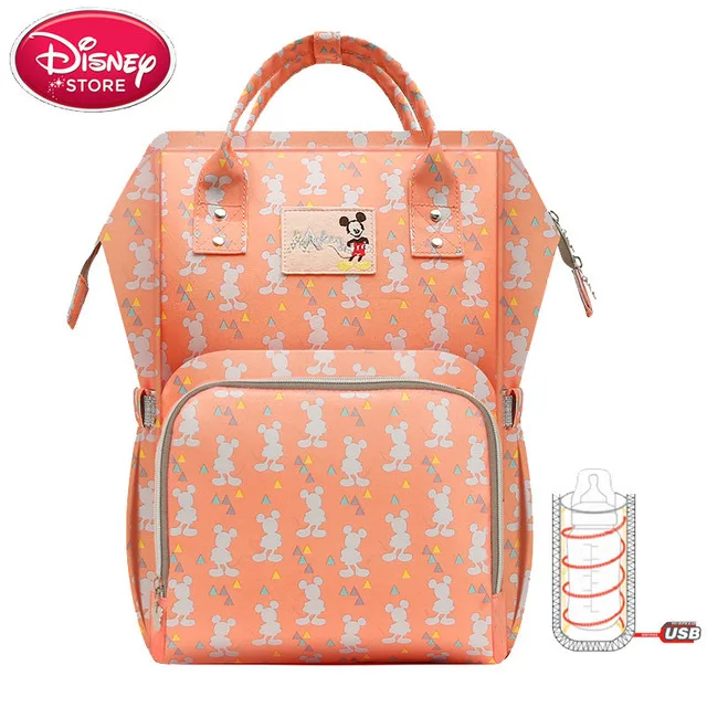 10 Disney мягкий подгузник сумка Микки Маус рюкзак для беременных подгузник сумка детские дорожные сумки для мам изоляция USB бутылочка для кормления - Color: 10
