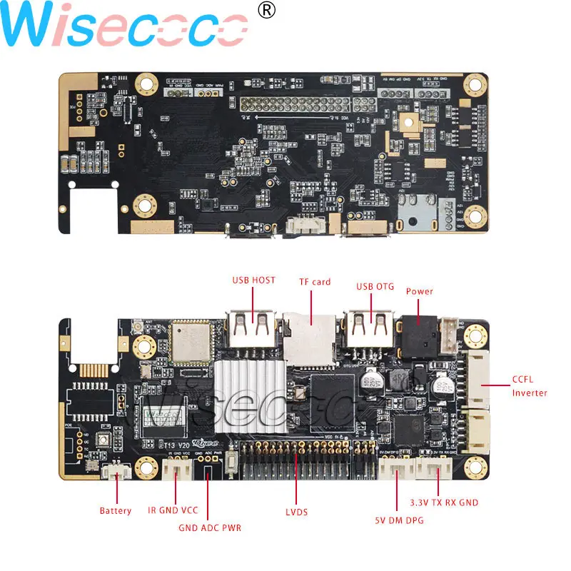 Wisecoco 12,3 дюймов ips ЖК-экран бар дисплей 1000 нит LVDS 50PIN+ USB хост USB OTG Android плата контроллера для автомобиля