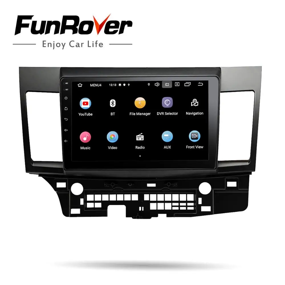 Funrover ips+ 2.5D android 9,0 автомобильный dvd для Mitsubishi Lancer 2005- gps навигация Радио Видео Стерео мультимедиа плеер rds bt