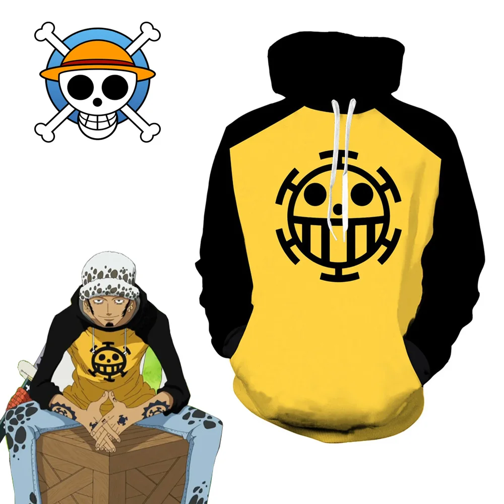 Косплей костюм Trafalgar Law из японского аниме One Piece Толстовка для взрослых желтый