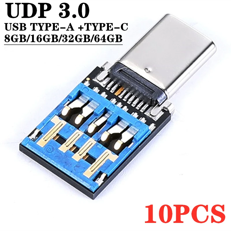 10 шт. высокая скорость Оптовая 2in1 UDP TYPE C USB 3 0 памяти флеш память 8 Гб оперативной 16 встроенной 32 ГБ 64 Короткие U