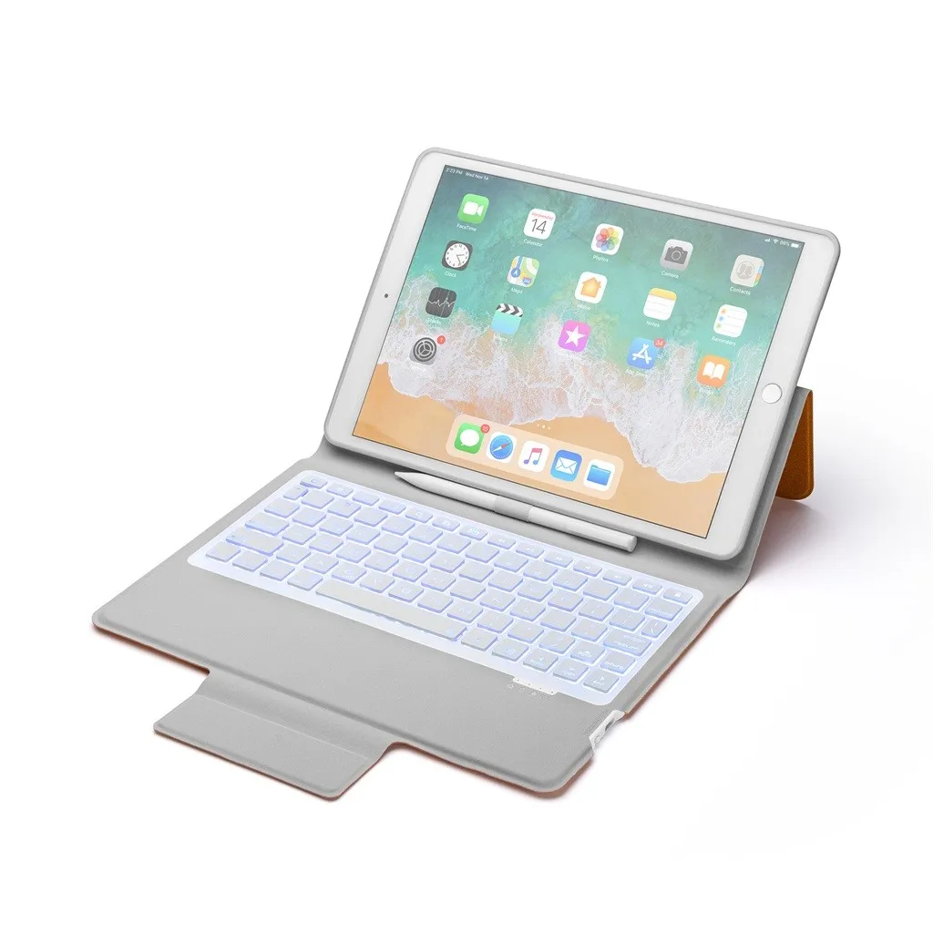 20% Bluetooth клавиатура чехол с карандашом держатель для iPad pro/Air 10,5 дюймов с подсветкой Клавиатура чехол карандаш держатель