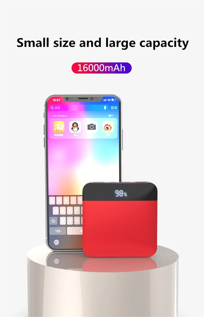 16000 мАч Расширенная батарея для телефона для iphone 11 pro max xiaomi mi9 мини внешний аккумулятор Двойной переносной аккумулятор USB зарядное устройство