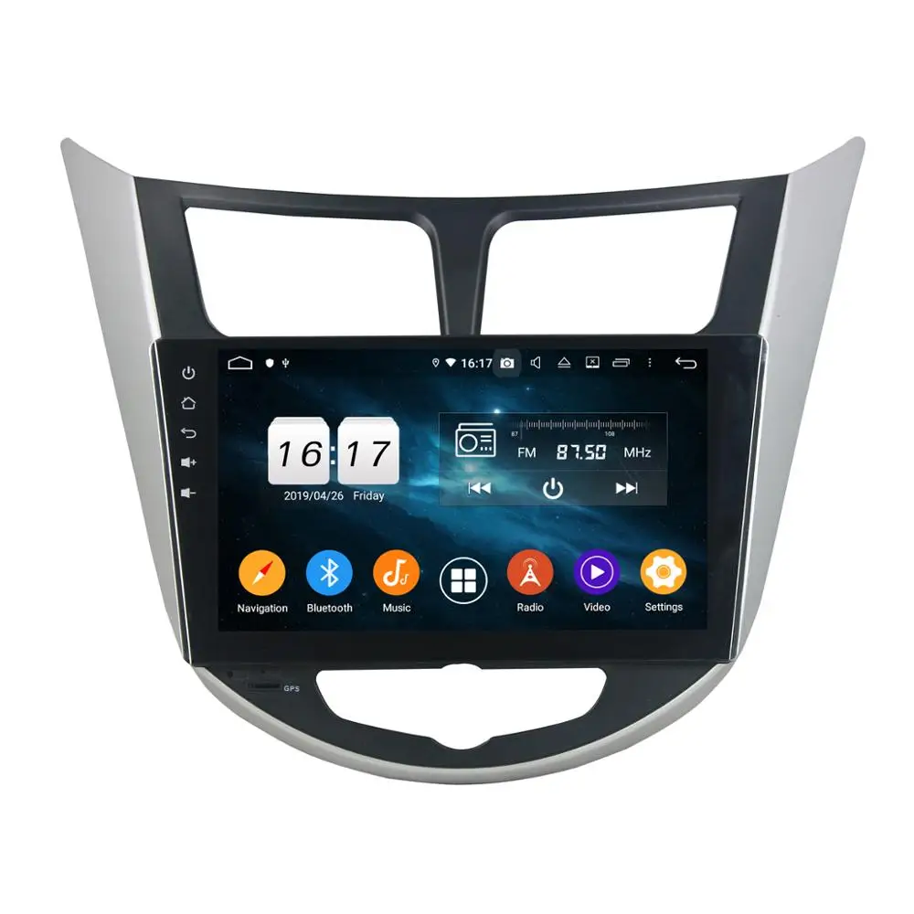 9 дюймов 4+ 32G Android 9,0 Автомобильный мультимедийный плеер для HYUNDAI акцент Верна Solaris 2011-2012 с gps Wifi без DVD