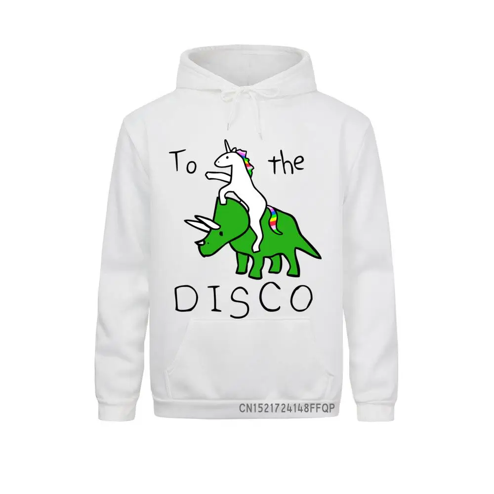

New Arrivals To The Disco Men Sweatshirt Fashion Horse Riding Tricera Printed Pullover Hoodies Pocket Funny