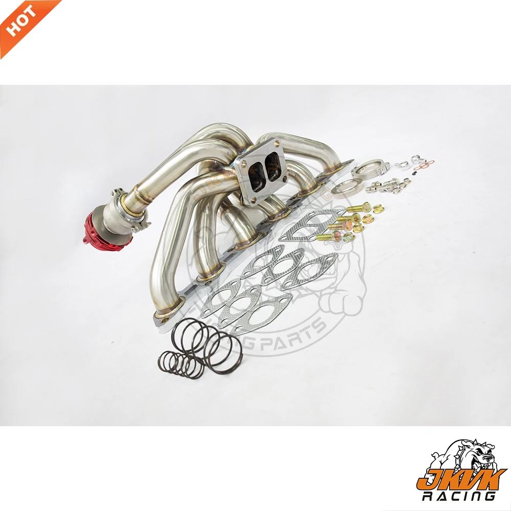 Jkvk Racing 3Mm Di Spessore Tubo Vapore Montaggio Superiore V-Band Turbo Collettore + 44Mm Wastegate Per 240Sx S13 S14 R31 R32 Rb20Det Rb25Det 89-99