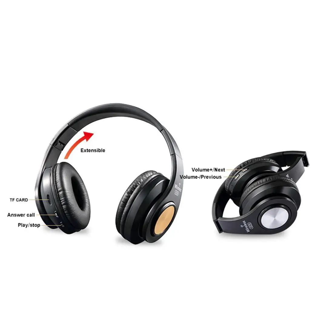 Новые беспроводные наушники Bluetooth гарнитура Складные стерео наушники Игровые наушники с микрофоном для ПК мобильного телефона Mp3