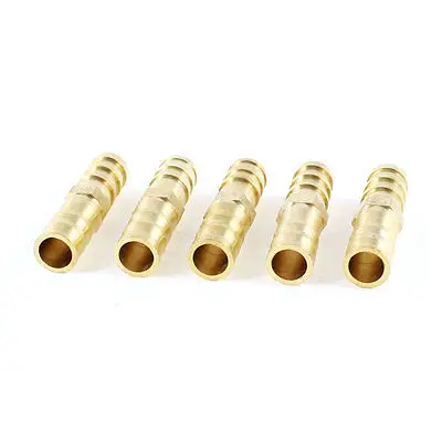 

5 Pcs Pneumatic Air Hose Fitting 10mm Brass Straight Barb Adapter Coupling
