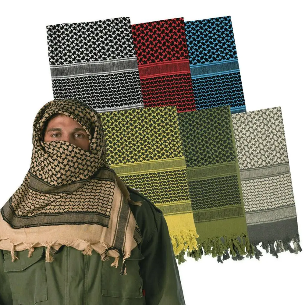 

Unisex Cotton Tassel Bandana Arab Desert Thicken Shemagh KeffIyeh Head Neck Scarf Wrap Muslim Tactical Hairband Wristband