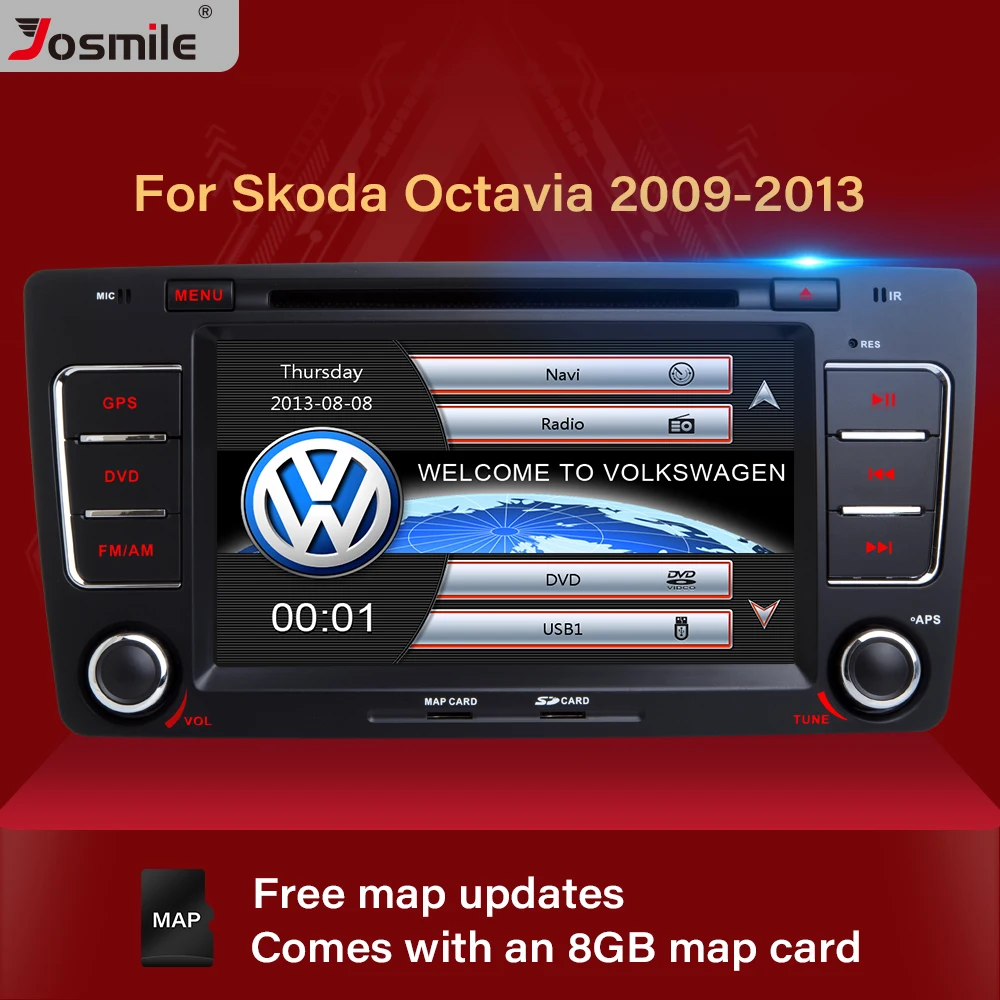 Авторадио 2 Din автомобильный DVD плеер для Skoda Octavia A 5 A5 3 Yeti 2008 2009 2010 2011 2012 2013 2014