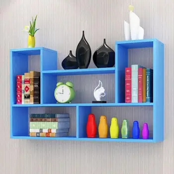 

Bookshelf Wall With Shelves Free Of Holes Creative Wall Hanging Cabinet Simple Bedroom Storage Partition Living Room Surfac