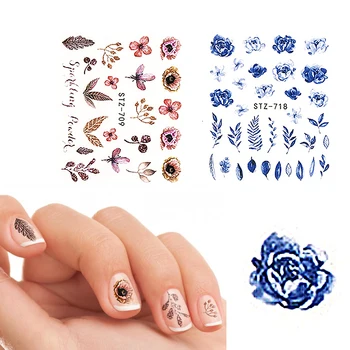 

24 Sheets Nail Art Stickers Watercolor Water Transfer Decals Flowers nail Wild trend DIY Tips