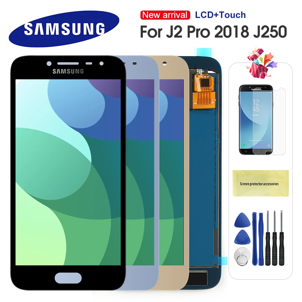 

For Samsung Galaxy J2 Pro 2018 J250 j250m SM-J250 LCD Display Touch Screen Digitizer Replacement With Frame Adjustable Brightnes
