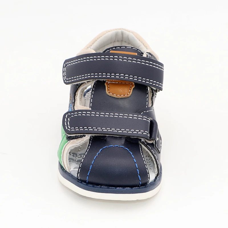 Kids Sandals Cute Eagle Summer Boys Orthopedic Pu Leather Closed Toe Baby Flat Shoes Size 22-27