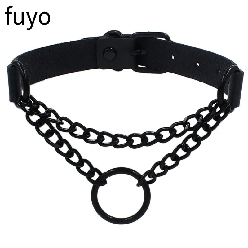 2021 New Sexy Punk Choker Collar Leather Choker Bondage Cosplay Goth Jewelry Women Gothic Necklace Harajuku Accessories 5