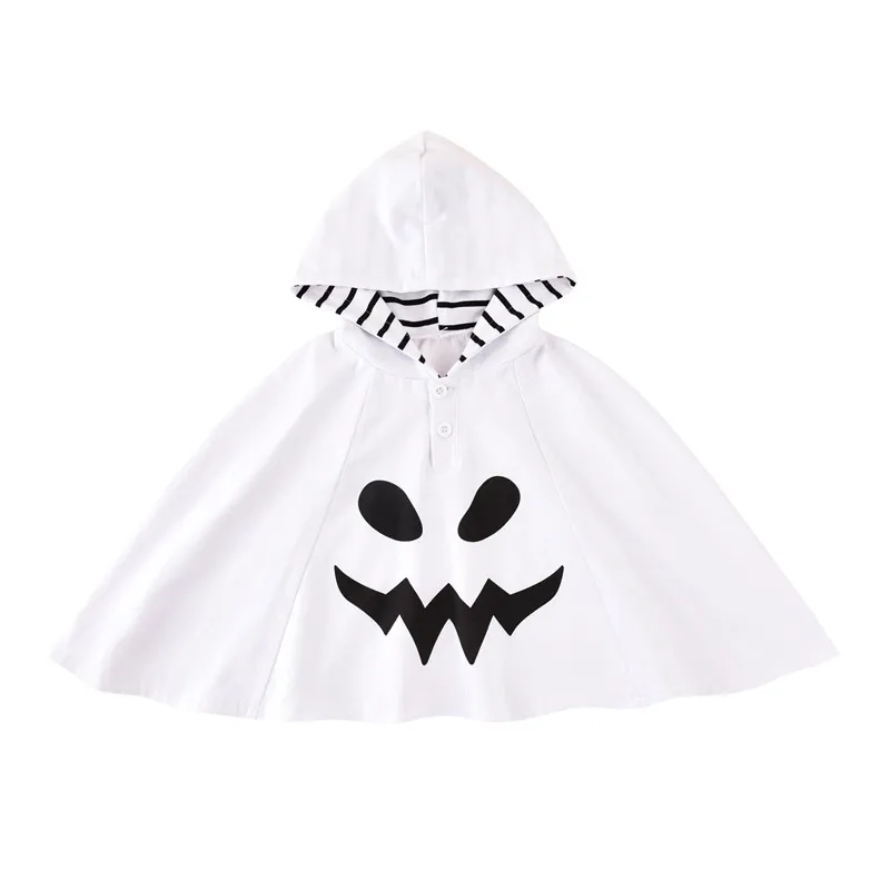 Toddler Kid Baby Girls Boys Halloween Costumes White Ghost Cloak Hooded Cape Cosplay Outfits White Halloween Children Cloak 1-5Y
