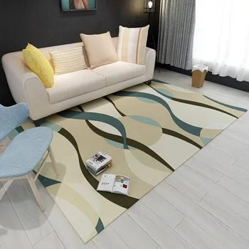 

Modern Ink Simple Home Living Room Bedroom Study Non-slip Thick Printed Carpet Support Customization
