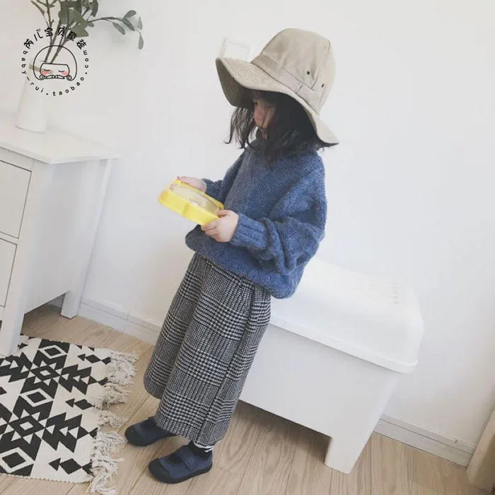 Proud Bay/детская одежда; коллекция года; сезон весна-осень; стиль для девочек; Детские универсальные свободные брюки в клетку; повседневная одежда