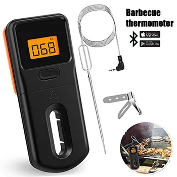 

Wireless Bluetooth Digital Meat Thermometer with Probe & Metal Clip Smart BBQ Oil Thermometer for Grilling Smoker Kitchen Tools