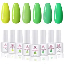 Makartt зеленый комплект гель-лаков для ногтей яркая Аврора 6 ярких зеленых цветов 8 мл Гель-лак набор Гель-лак верхнее покрытие Базовое покрытие УФ светодиодный отмачиваемый