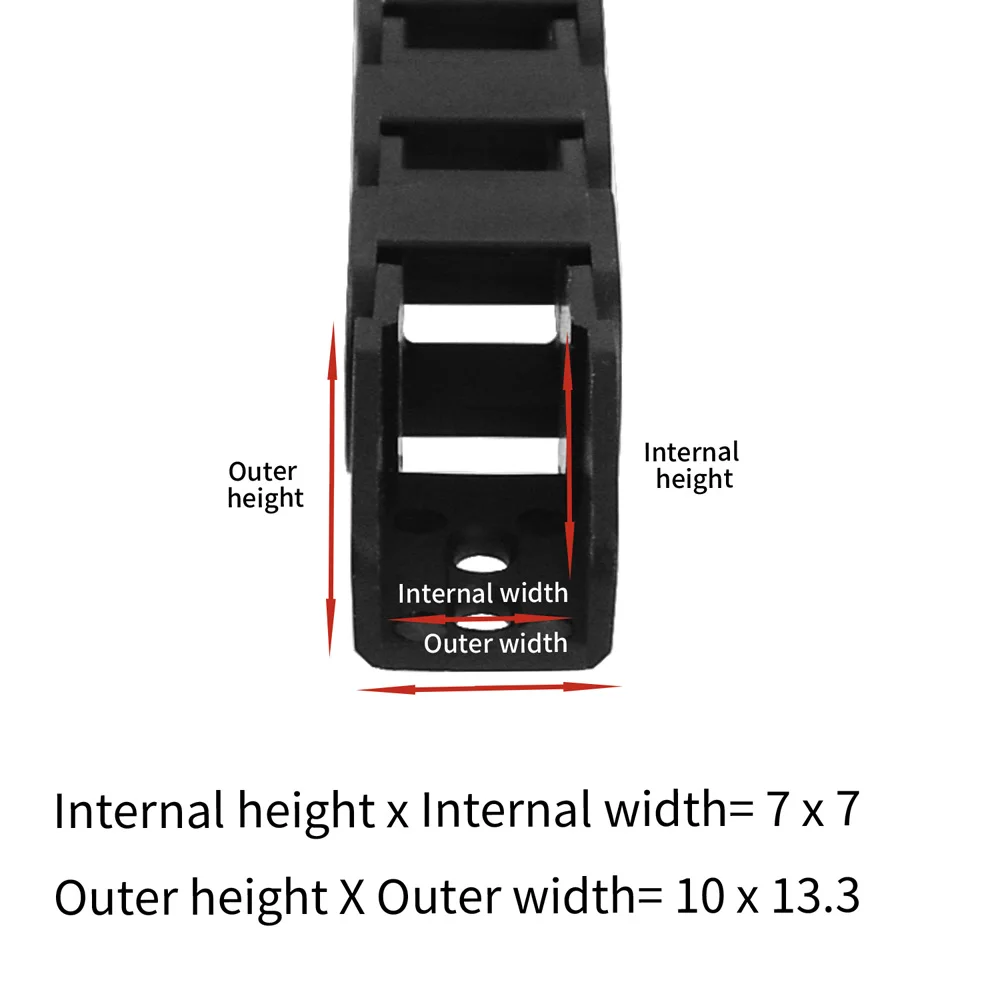 Corrente de Arrasto de Cabo para Máquina Cnc Router Fio Transportador tipo Ponte Towline Plástico 7x7 mm L1000 mm Raio 15 mm 7x7 7x7 - Imagem 6