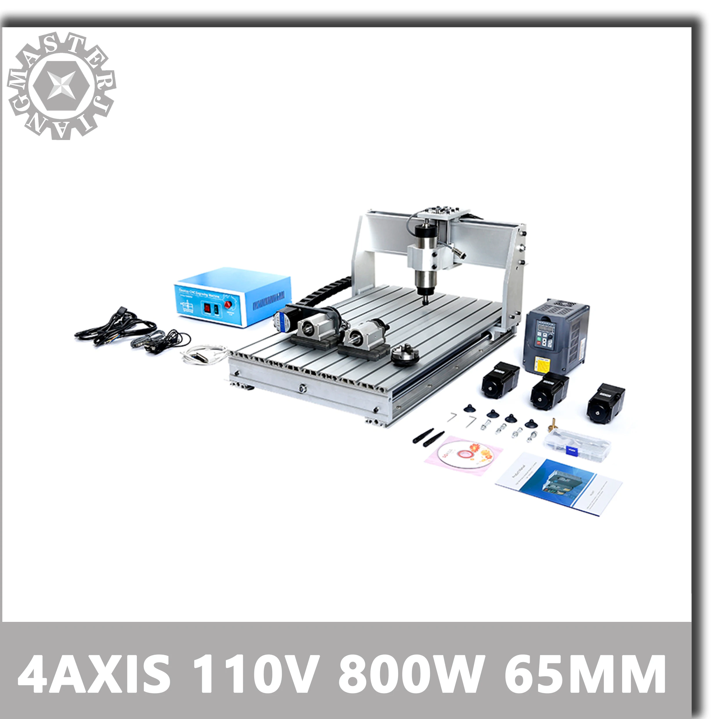 110 В 800 Вт воздушное охлаждение 1.5кВт HY VFD управление 6040T CNC машина 0.8KW с воздушным