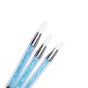 3Pcs Double Head Silicone Nail Art Brushes Crystal Rod Rhinestone  Carving Embossing Pen 3D Design Nail Art Tools 1
