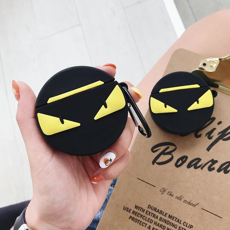

Cute devil Shockproof Headphone Cases For Apple Airpods Wireless Bluetooth Headset Protection Cover with finger ring pendant