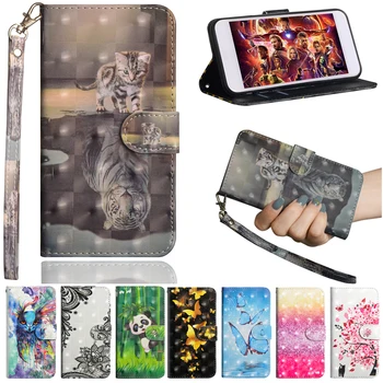 

Leather Case on for Etui Huawei Y5P Y6P Y8P 2020 Luxury 3D Tiger Magnetic Wallet Flip Cover for Huawei P Smart 2020 Case Women